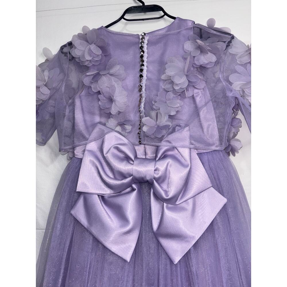 Junona Girls Floral Appliqué Tulle Maxi Designer 2 Piece Dress Size 9-10 Years - Picture 11 of 15